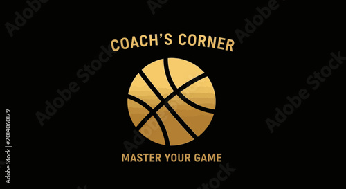 Inspiring Basketball Coaching Logo Design With A Golden Ball And Motivational Text
