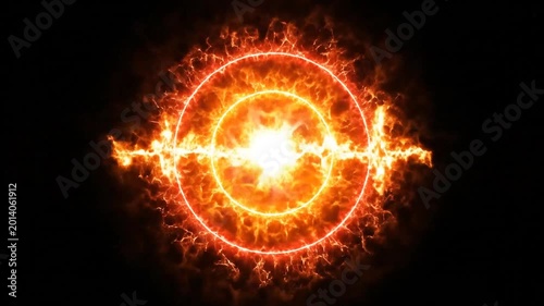 An abstract circle with a bright waveform radiates energy outward in a dark space.