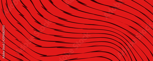 abstract digital illustration featuring vibrant red fluid marble pattern with jagged black wavy lines creating a dynamic energetic liquid texture for graphic design background
