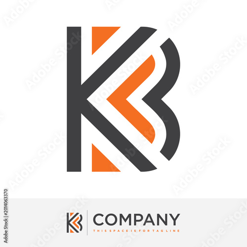 Letter Kb Combination Bold Expression Vector Logo Art