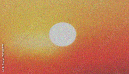 Konstfotografi Warm sunset with a prominent bright disk creating a soft gradient across the hor
