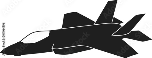 Photos Side view silhouette of a modern stealth fighter jet aircraft isolated on white