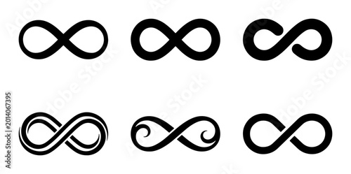 Bild auf Leinwand Infinity Symbol Collection, Endless Loop Icons, Eternal Sign Graphics, Forever C