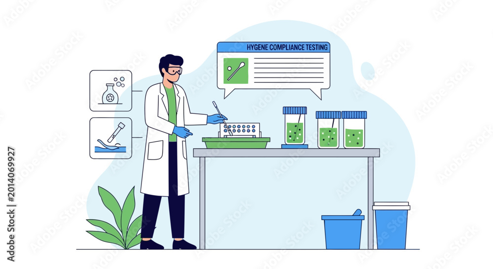 Fototapeta premium Scientist working in laboratory, conducting research and experiments with samples