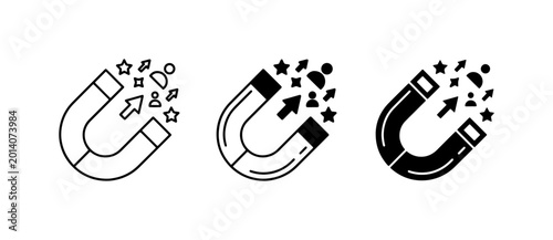 Tableau sur toile Magnetism Icons, Customer Attraction, Lead Generation, Audience Engagement, Mark