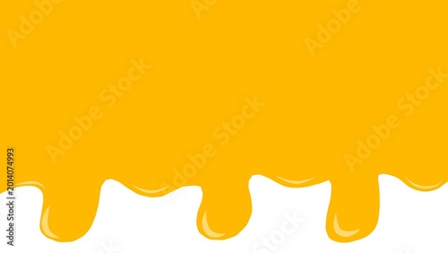 Obraz na plátně Minimalist flat vector illustration of honey, oil, or sauce melting against a clean white background