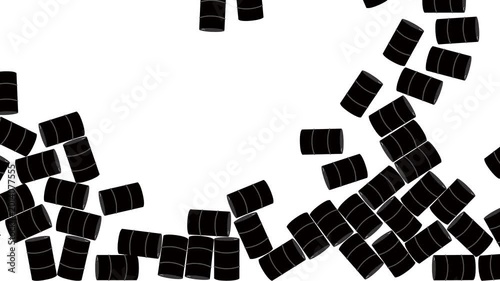 Oil Barrel Rain Animation Showing Falling Fuel Drums for Industry Use
