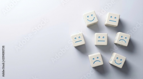 Emotion Dice Show Different Mood Expressions Background