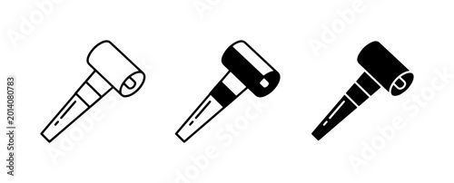Photos Party Blower Icons, Celebration Noise Makers, Festive Party Horns, Vector Graphi