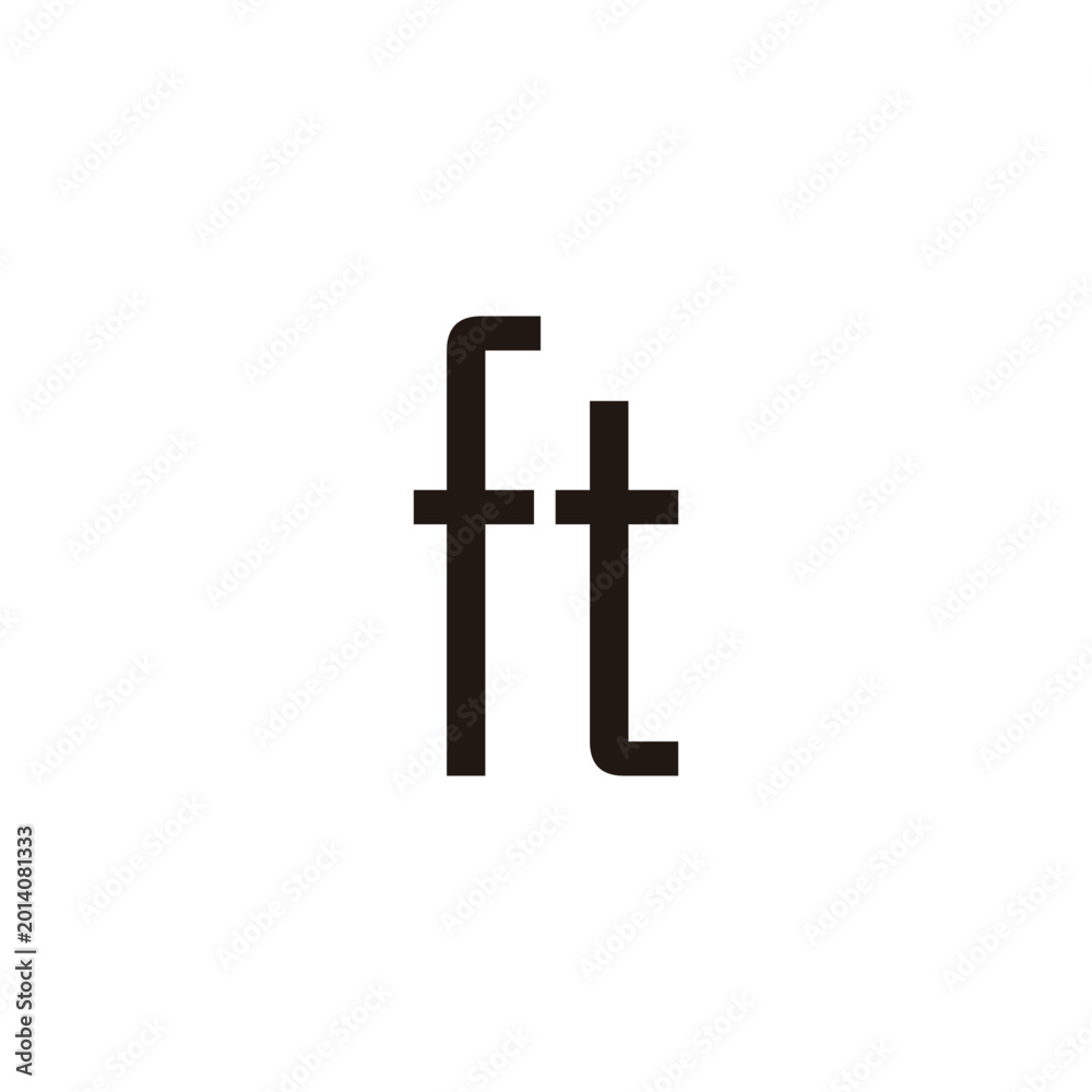 Fototapeta premium Letter ft geometric symbol simple logo vector