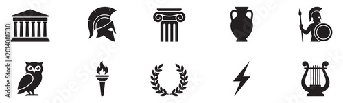 Bild auf Leinwand Ancient Greece icon set