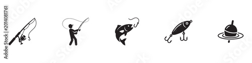 Foto Fishing icon set