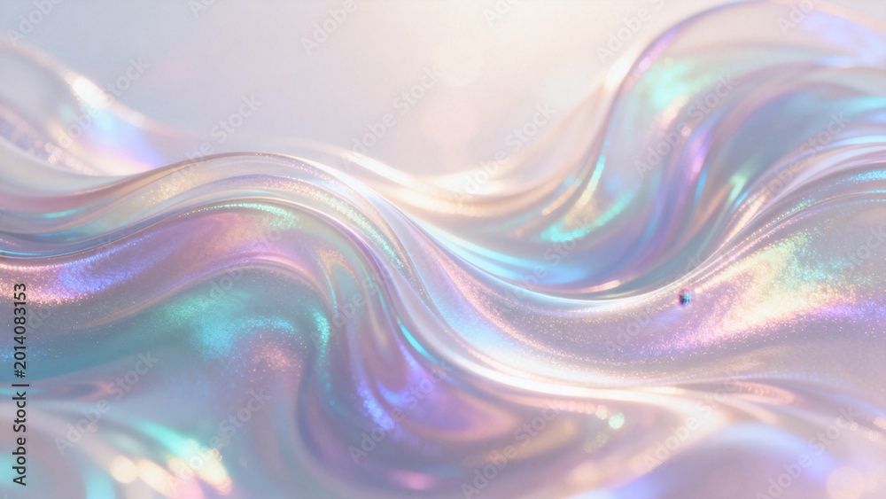 Obraz premium Iridescent fluid wave texture