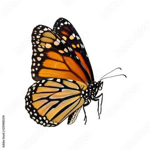 Side Profile of a Monarch Butterfly Detailed 3D Render