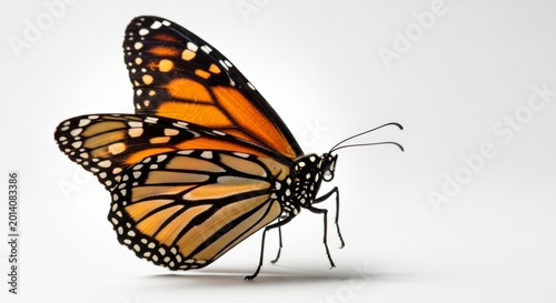 Orange and Black Monarch Butterfly Macro Illustration