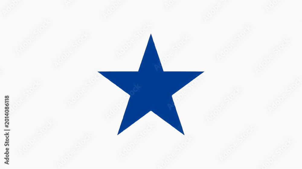 Obraz premium Single Blue Star on White Background