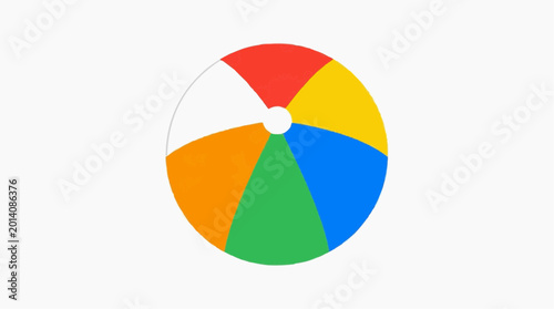 Free Download Colorful Beach Ball Isolated on White Background - GFXLoad