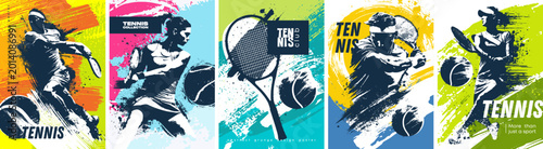 Photos Grunge-style poster dedicated to tennis and sports