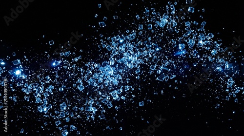 Blue Black Fragments Shards Abstract