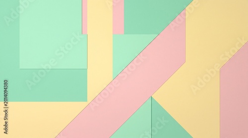 Abstract Geometric Minimalist Pastel Colors Color Block