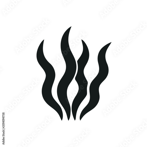 Seaweed Silhouette Illustration – Minimalist Marine Plant Vector Art
