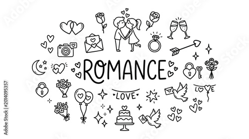Foto Romantic Love Heart Design Elements.