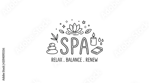 Foto Spa logo with relaxation symbols.