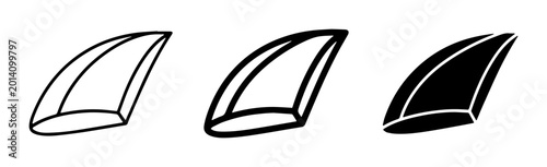 Schilderij op canvas Set of Three Claw Icons, Vector Graphics: Outline, Filled Outline, and Solid Bla
