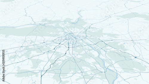 Photos Modern minimalist vector map of Warsaw (Warszawa), Poland