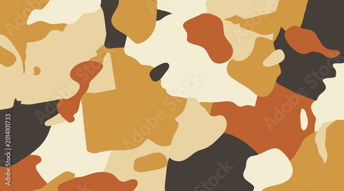 Schilderij op canvas Brown and beige camouflage pattern design.