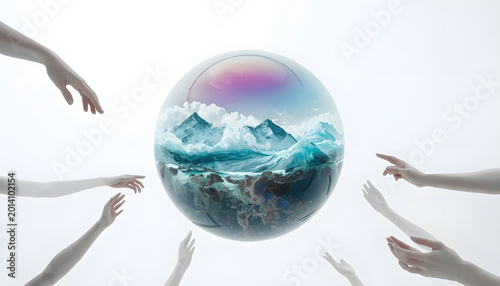 Abstract Liquid Glass Morphing Sphere Iridescent Background 3D Render for Technology Branding