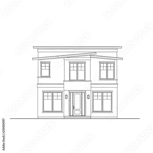Fotografía Two Story House Architectural Drawing.