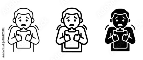 Foto Shaking Person Icons, Cold Fear Emotion, Trembling Man Vector Graphics, Anxiety