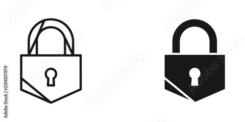 Принти на полотні Open and closed padlock icons with keyhole