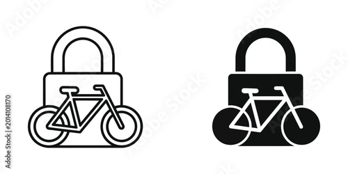 Slika na platnu Bicycle inside a locked padlock icon design