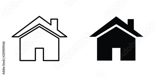 Foto Simple black and white house icons with different styles