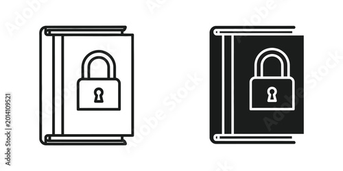 Photography Closed book with padlock on cover illustration
