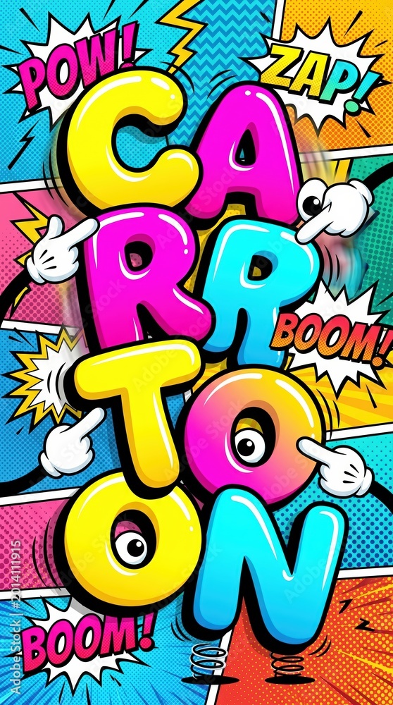 Fototapeta premium Colorful Cartoon Comic Style Design
