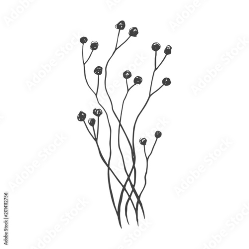 Canvastavla Hand drawn doodle silhouettes of flowers