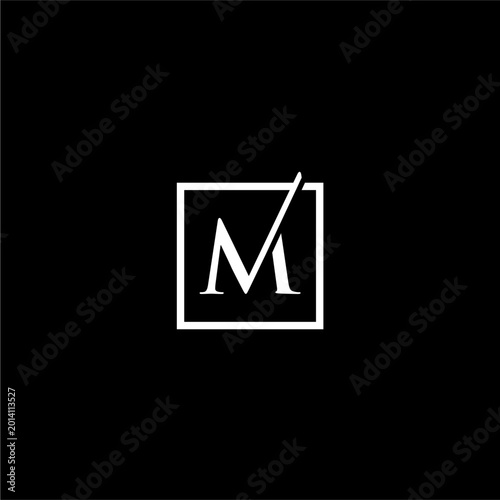 creative simple logo design initial M