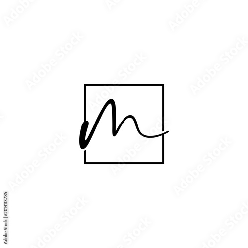 creative simple logo design  script m