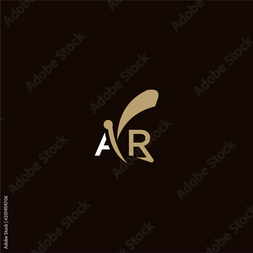 creative simple logo design AR butterfly