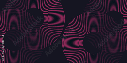 Abstract Simple Futuristic Pink Gradient Background, 3D Digital Art with Glowing Circles and Dynamic Waves Wallpaper