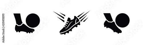 Foto Soccer Cleat Kicking Ball and Athletic Shoe Motion Icons
