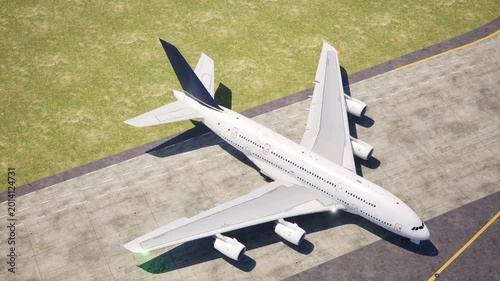 Generic Passenger Plane Taxiing in Daylight Scene