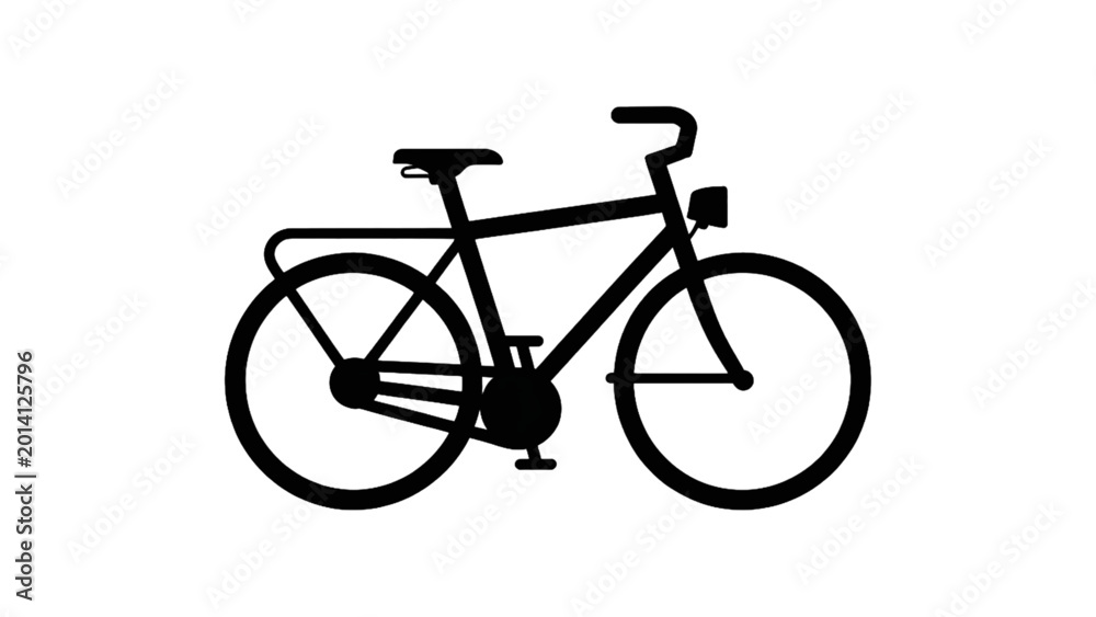 Fototapeta premium Black and white bicycle vector illustration isolated on background Vector