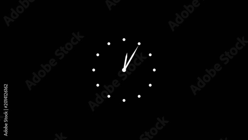 Clean Flat Design Clock Icon Illustration.