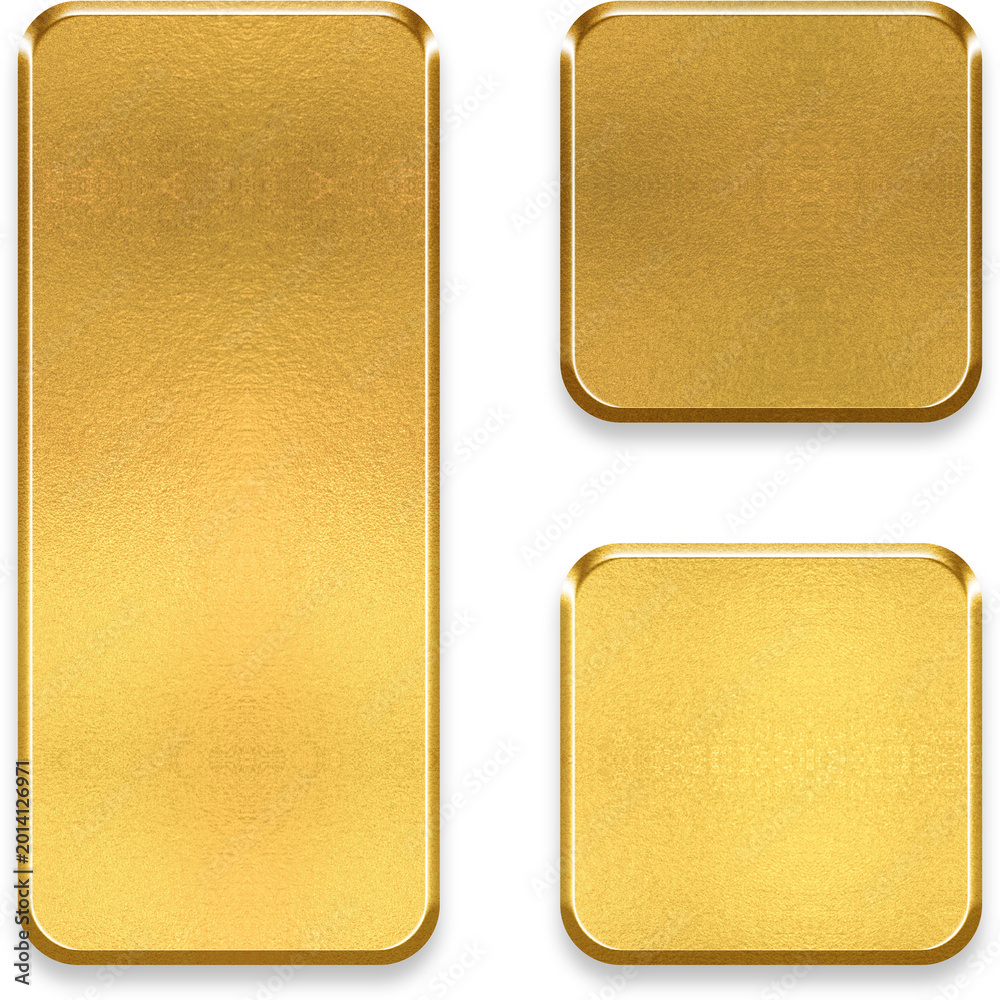 Fototapeta premium Elegant 3D golden sidebar layout grid icon for interface design