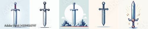 Tableau sur toile vector of knight sword