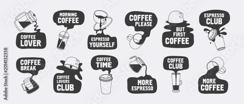 Bild auf Leinwand Coffee concept design with quotes